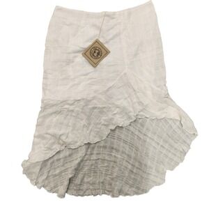 The Earth Collection XL (Fits large)White 100%Cotton Whimsy Ruffle Hem Skirt